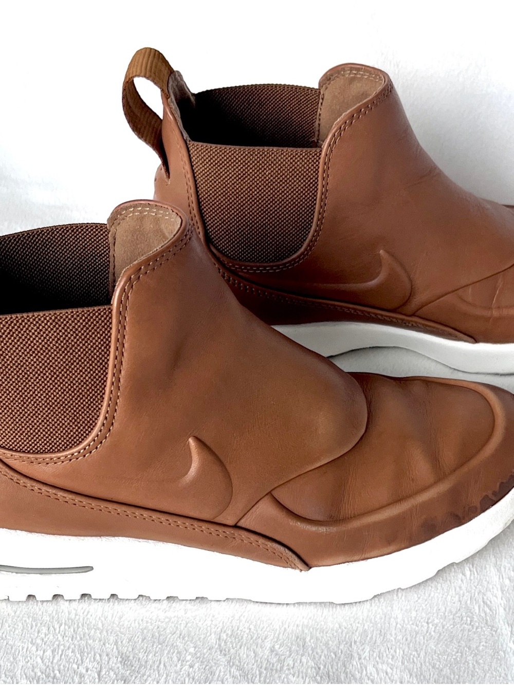 Nike Air Max Thea Mid Ale Brown Leather Chelsea Sneaker Boots Size 6.5 - Picture 5 of 11